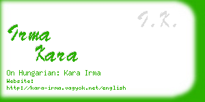 irma kara business card